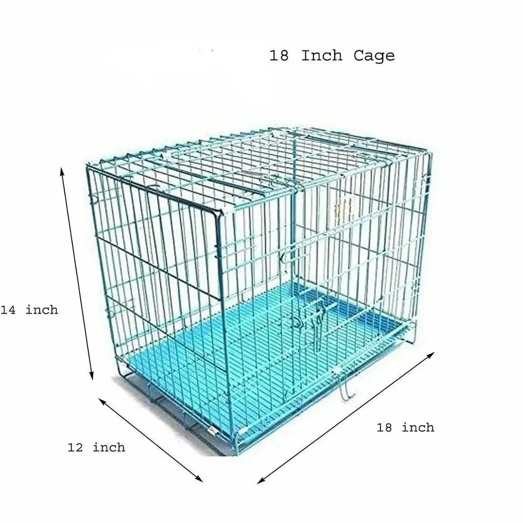HUNK PET SHOP METAL CAGE FOR DOGS & RABBITS | OUTDOOR PET CAGE WITH REMOVABLE TRAY | DURABLE SMALL ANIMAL KENNEL FOR BACKYARD, GARDEN & INDOOR USE- 18 INCH