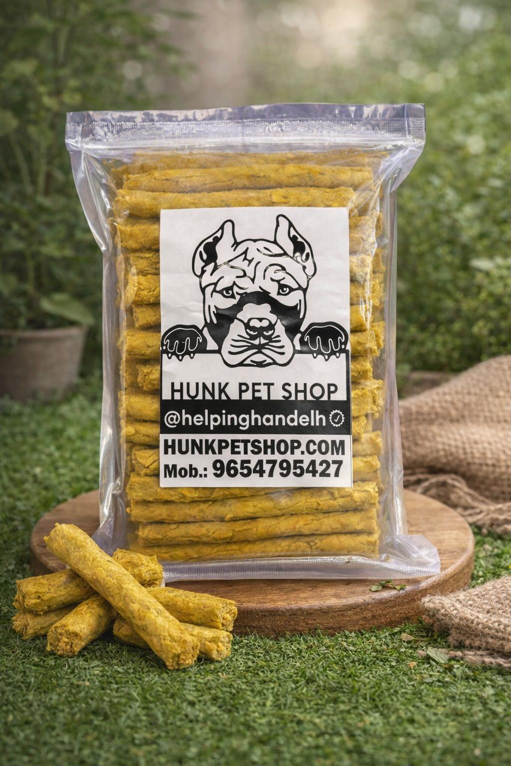 HUNK PET SHOP | DOG MUNCHY STICK-CHICKEN FLAVOUR | PROTEIN-RICH CHEWSTICK FOR DOG CHICKEN DOG CHEW (1KG,PACK OF 1) HEALTHY AND TASTY