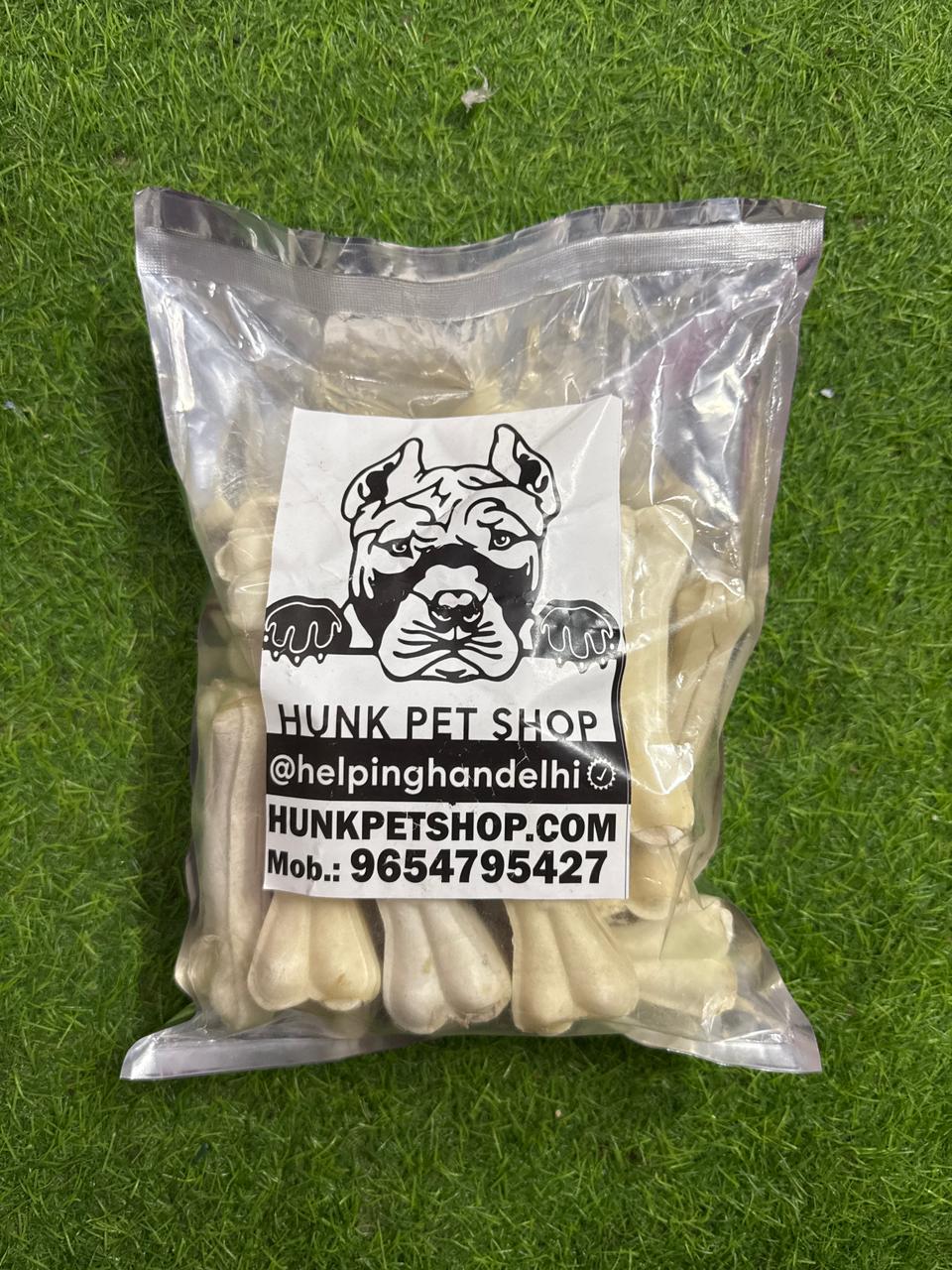 HUNK PET SHOP RAWHIDE TREAT DOG CHEW BONE , ALL LIFE STAGES - Image 3