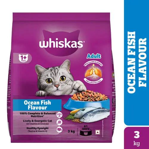 WHISKAS OCEAN FISH FLAVOUR ADULT CAT DRY FOOD | (7KG)