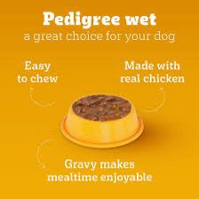 PEDIGREE ADULT WET DOG FOOD, CHICKEN & LIVER CHUNKS IN GRAVY,70 g (PACK OF 7), COMPLETE & BALANCED MEAL FOR ADULT DOGS
