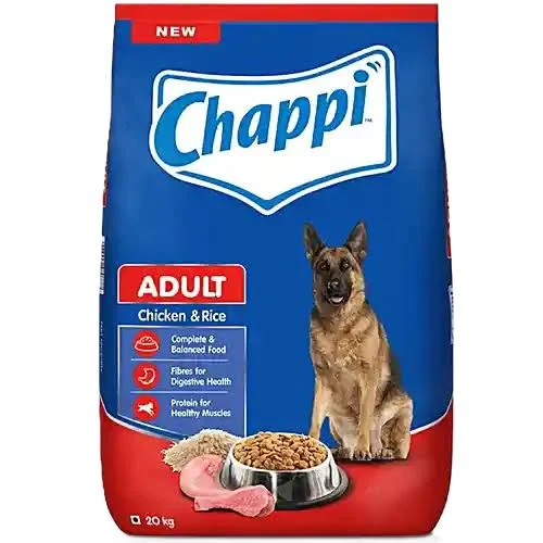 CHAPPI ADULT (1+ YEARS ) DRY DOG FOOD, CHICKEN & RICE,20KG,COMPLETE AND BALANCED FOOD FOR ADULT DOGS